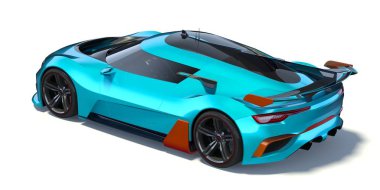 Markasız, jenerik konsept bir arabanın 3 boyutlu çizimi