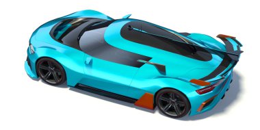 Markasız, jenerik konsept bir arabanın 3 boyutlu çizimi