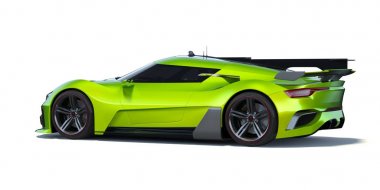 Markasız, jenerik konsept bir arabanın 3 boyutlu çizimi