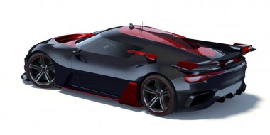 Markasız, jenerik konsept bir arabanın 3 boyutlu çizimi