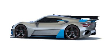 Markasız, jenerik konsept bir arabanın 3 boyutlu çizimi