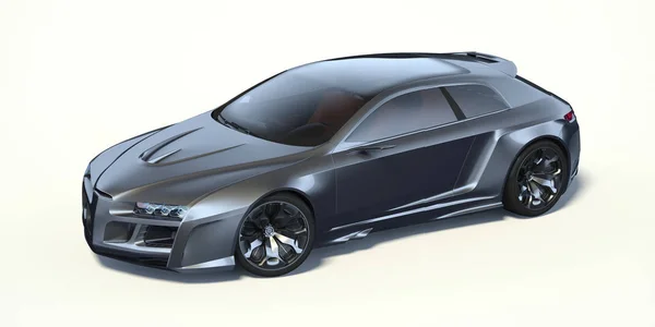 Rendering Una Concept Car Generica Senza Marchio Ambiente Studio — Foto Stock