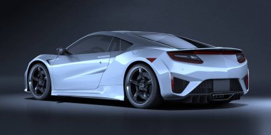 Markasız, jenerik konsept bir arabanın 3 boyutlu çizimi