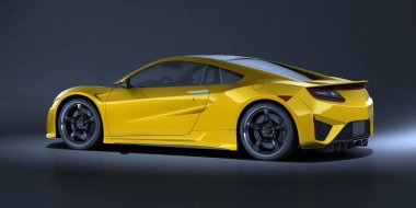 Markasız, jenerik konsept bir arabanın 3 boyutlu çizimi