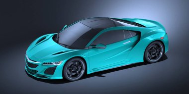 Markasız, jenerik konsept bir arabanın 3 boyutlu çizimi