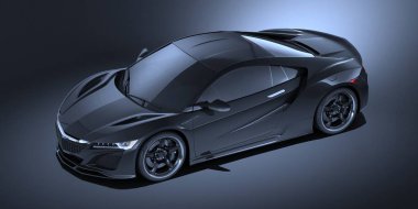 Markasız, jenerik konsept bir arabanın 3 boyutlu çizimi