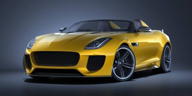 Markasız, jenerik konsept bir arabanın 3 boyutlu çizimi