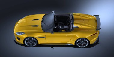 Markasız, jenerik konsept bir arabanın 3 boyutlu çizimi