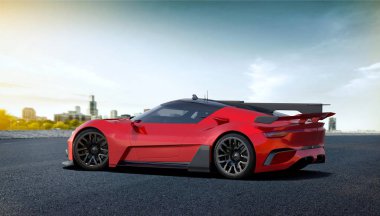 Markasız, jenerik konsept bir arabanın 3 boyutlu çizimi