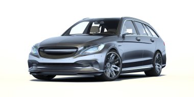 Markasız, jenerik konsept bir arabanın 3 boyutlu çizimi