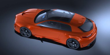 Markasız, jenerik konsept bir arabanın 3 boyutlu çizimi