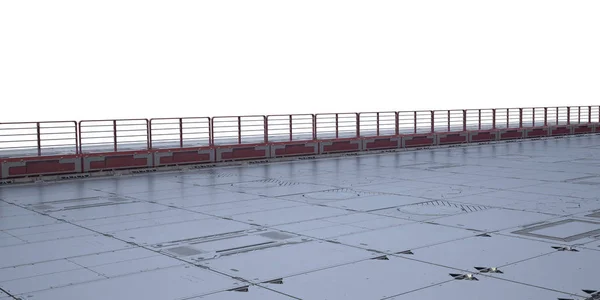 フェンス付きのモダンなレンガの壁 — ストック写真