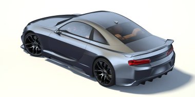 Stüdyo ortamında markasız, jenerik konsept bir arabanın 3 boyutlu çizimi