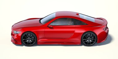 Stüdyo ortamında markasız, jenerik konsept bir arabanın 3 boyutlu çizimi