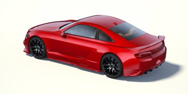 Stüdyo ortamında markasız, jenerik konsept bir arabanın 3 boyutlu çizimi