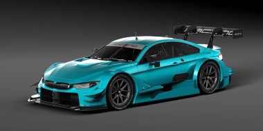 Stüdyo ortamında bir marka daha az genel konsept yarış otomobili 3d render