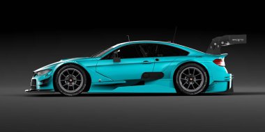 Stüdyo ortamında bir marka daha az genel konsept yarış otomobili 3d render