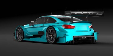 Stüdyo ortamında bir marka daha az genel konsept yarış otomobili 3d render