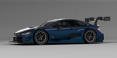 Stüdyo ortamında bir marka daha az genel konsept yarış otomobili 3d render