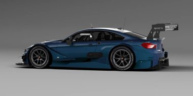 Stüdyo ortamında bir marka daha az genel konsept yarış otomobili 3d render