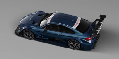 Stüdyo ortamında bir marka daha az genel konsept yarış otomobili 3d render