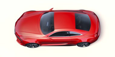 Stüdyo ortamında markasız, jenerik konsept bir arabanın 3 boyutlu çizimi