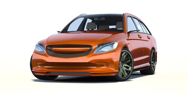 3D рендеринг брендового концепт-кара в студийной среде