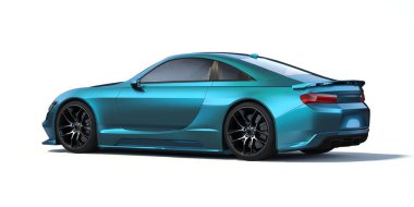 Stüdyo ortamında markasız, jenerik konsept bir arabanın 3 boyutlu çizimi