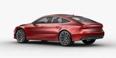 Stüdyo ortamında markasız, jenerik konsept bir arabanın 3 boyutlu çizimi