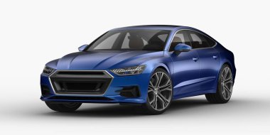 Stüdyo ortamında markasız, jenerik konsept bir arabanın 3 boyutlu çizimi