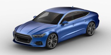 Stüdyo ortamında markasız, jenerik konsept bir arabanın 3 boyutlu çizimi