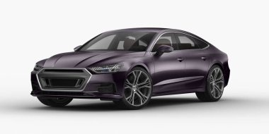 Stüdyo ortamında markasız, jenerik konsept bir arabanın 3 boyutlu çizimi