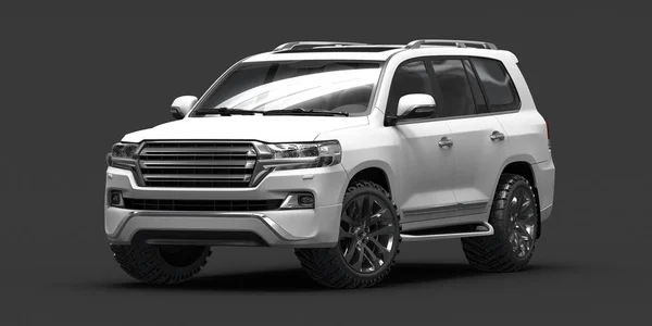 Stüdyo ortamında markasız, jenerik SUV konsept bir arabanın 3 boyutlu çizimi