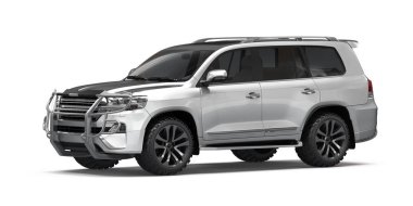 bir marka daha az genel Suv konsept araç beyaz arka plan üzerinde izole 3D render