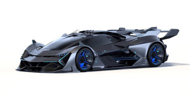 Markasız, jenerik konsept bir arabanın 3 boyutlu çizimi