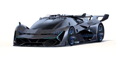 Markasız, jenerik konsept bir arabanın 3 boyutlu çizimi