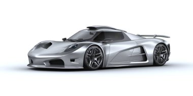 Markasız, jenerik konsept bir arabanın 3 boyutlu çizimi