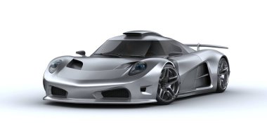 Markasız, jenerik konsept bir arabanın 3 boyutlu çizimi