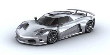 Markasız, jenerik konsept bir arabanın 3 boyutlu çizimi