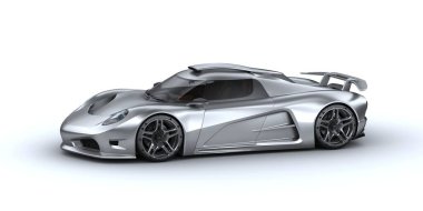 Markasız, jenerik konsept bir arabanın 3 boyutlu çizimi