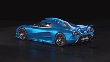 Stüdyo ortamında markasız, jenerik konsept bir arabanın 3 boyutlu çizimi