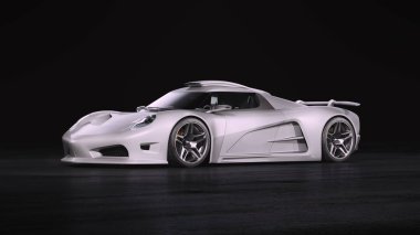 Markasız, jenerik konsept bir arabanın 3 boyutlu çizimi 