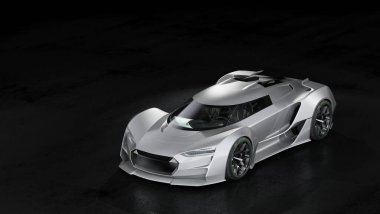 Markasız, jenerik konsept bir arabanın 3 boyutlu çizimi