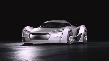 Markasız, jenerik konsept bir arabanın 3 boyutlu çizimi