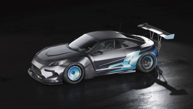 Markasız, jenerik konsept spor bir arabanın 3 boyutlu çizimi