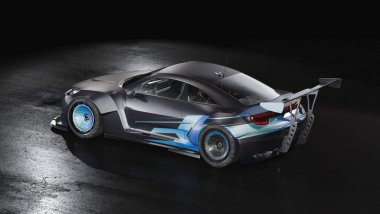 Markasız, jenerik konsept spor bir arabanın 3 boyutlu çizimi