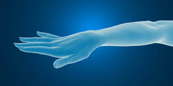 Renderização Varredura Uma Mão Humana — Fotografia de Stock
