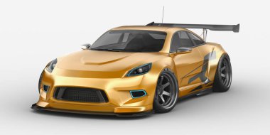 Markasız, jenerik konsept bir arabanın 3 boyutlu çizimi