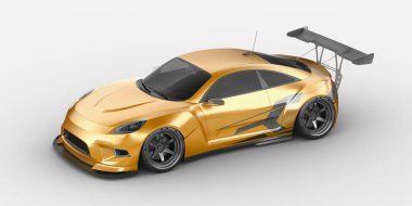 Markasız, jenerik konsept bir arabanın 3 boyutlu çizimi