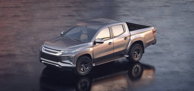 Markasız bir kamyonetin 3 boyutlu görüntülemesi